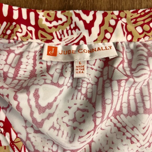 Jude Connally Red Elephant 3/4 Sleeve Tunic Top L - Picture 5 of 11